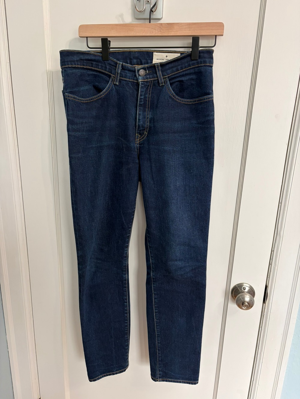 Imogene + Willie Mens Jeans Straight USA Made Dark Wash *No Size Tag* 31x27
